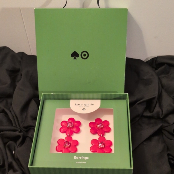 kate spade Accessories - Kate Spade Vibrant Pink Floral Earrings